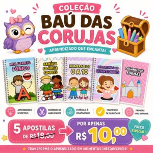 KIT 5 APOSTILAS DE ATIVIDADES DE ALFABETIZAÇÃO